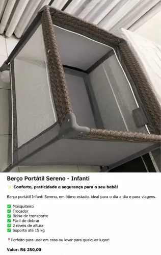 Berço portátil Sereno Infanti
