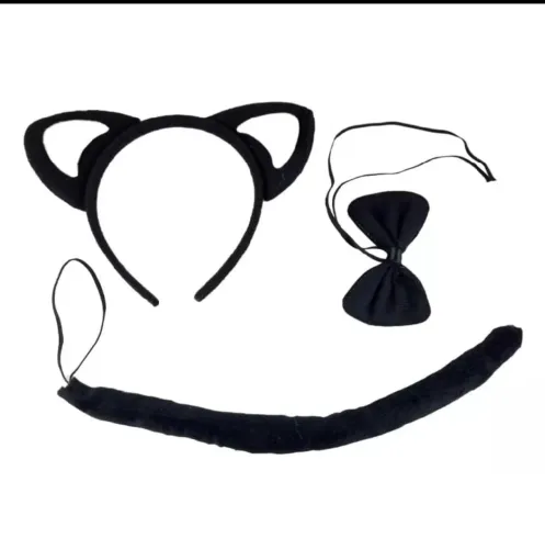 KIT TIARA GATINHO PRETO PARA FESTA DE HALLOWEEN