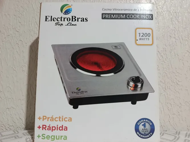 Fogão Elétrico 1 Boca - LACRADO - 1200W Inox - 110V