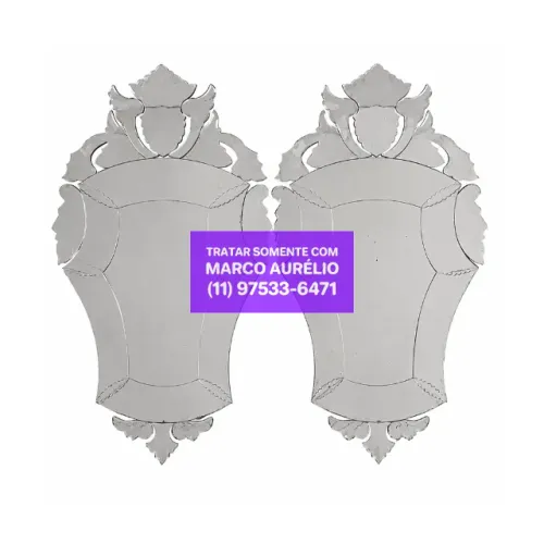 2x Espelhos Decorativos Acrílico Sala Quarto Estilo Veneziano 60x40 CM - R$ 50 o Par