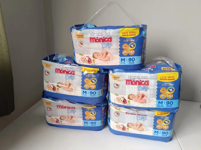 Fraldas Turma da Mônica Tamanho M 90 fraldas