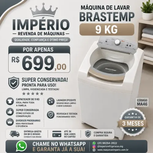 Brastemp 9kg Super Conservada - Revisada + 3 Meses de Garantia