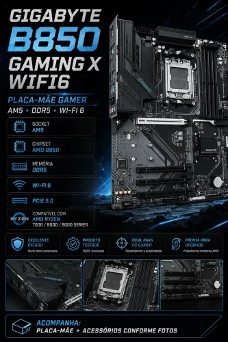 Placa-mãe GIGABYTE B850 GAMING X WIFI6 