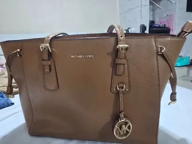 Bolsa Michael Kors Tote social original couro bege