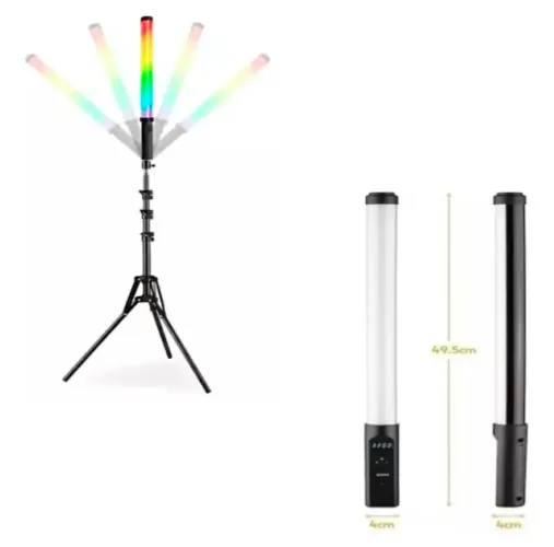 Bastão Led Rgb Luxceo P400 Profissional + Tripé