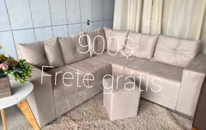 Sofa de canto L disponível frete grátis