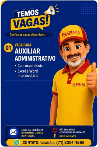 vaga para assistente administrativo