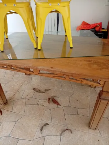 Mesa madeira de demolição peroba rosa