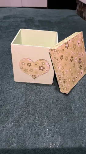 caixa decorativa mdf coração verde