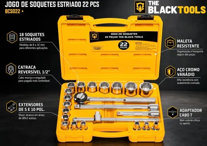 Kit de Ferramentas catracas 1/2 a 32mm