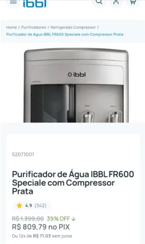 Purificador de água IBBL