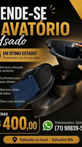 Lavatório e cadeira de manicure
