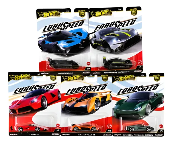 Set de 5 Miniaturas Hot Wheels Euro Speed.