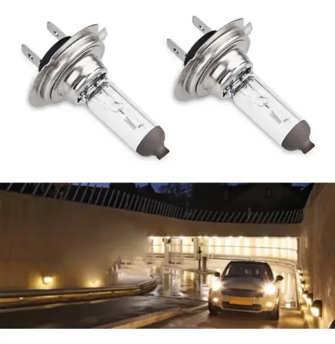 Par Lâmpada Halógena H7 55W Farol Carro