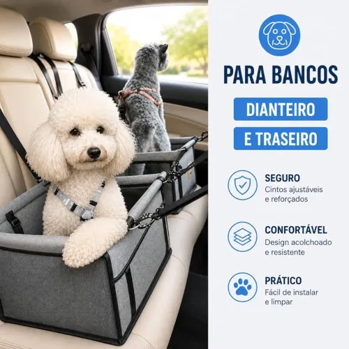 Cadeirinha Assento para Transporte Pet Carro - Rosa