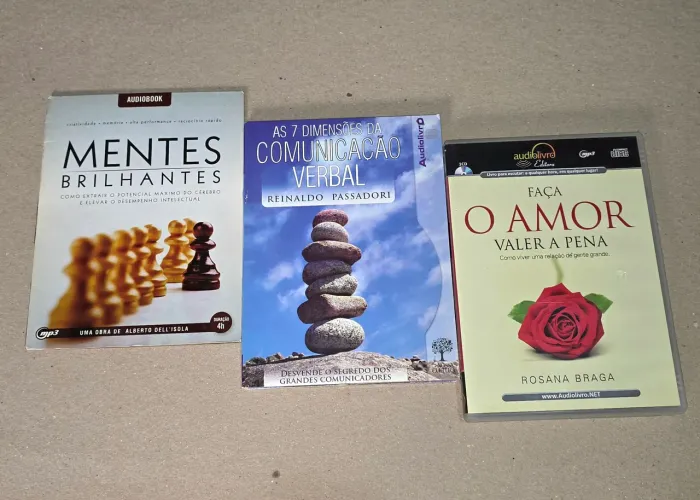 Kit 3 Audiolivros MP3 - Mentes Brilhantes + Comunicação + Relacionamento