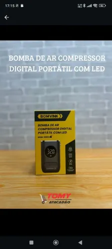Bomba de ar compressor digital com led
