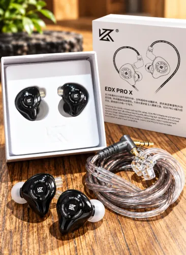 Fone de Ouvido In Ear KZ EDX Pro X Com Fio Removível Para Retorno Palco PRETO