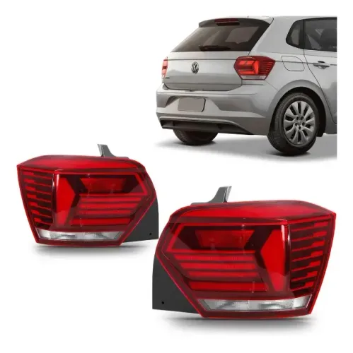 Par de Lanternas Traseiras Originais VW Polo Highline (2018-2022) - Impecáveis