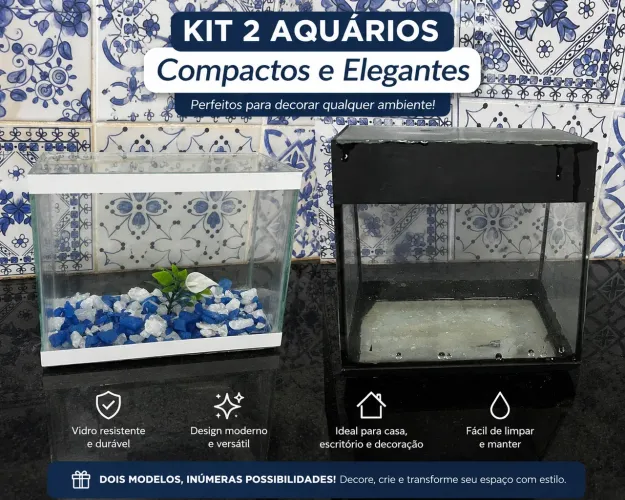 Kit 2 Aquários Beteira - 2 litros e 4 litros 