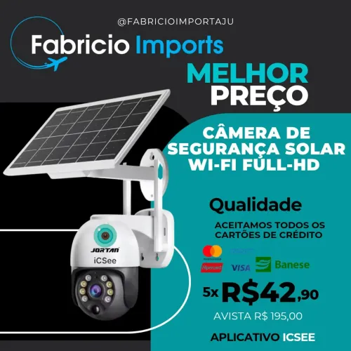 CAMERA DE SEGURANÇA SOLAR WI-FI FULL-HD APP ICSSE