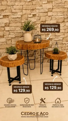 Mesinhas rústicas