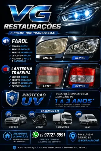 Restauração de faróis (polimento de faróis)