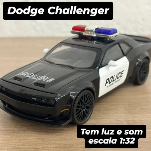 Miniatura Dodge Challenger Polícia 1:32