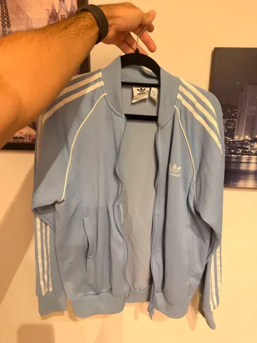 Jaqueta Adidas Originals azul claro tamanho M