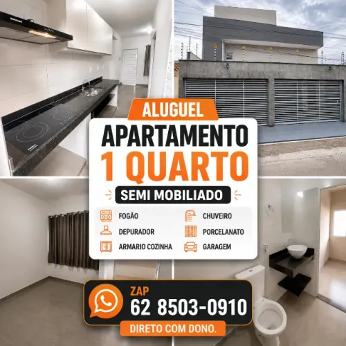 Apartamento para alugar em Goiânia ? 1 quarto no Novo Horizonte, semimobiliado