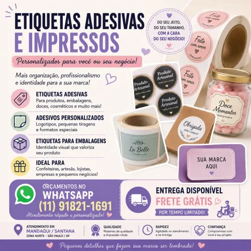 Etiquetas Adesivas e Impressos para Pequenos Negócios