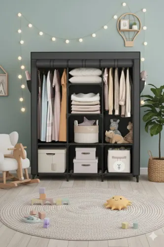 Guarda Roupa Portátil Boa Capacidade Interna e Praticidade