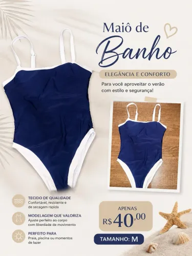 Maiô de banho azul