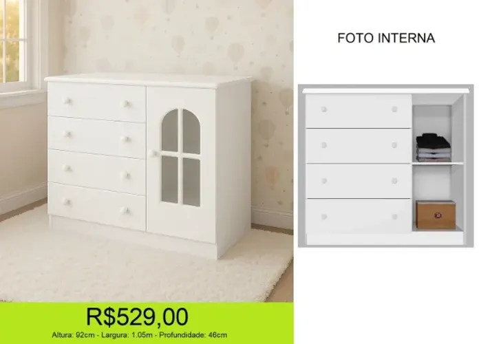 COMODA  COM SAPATEIRA - 2 CORES DISPONIVEL = RECEBA EM ATE 72H