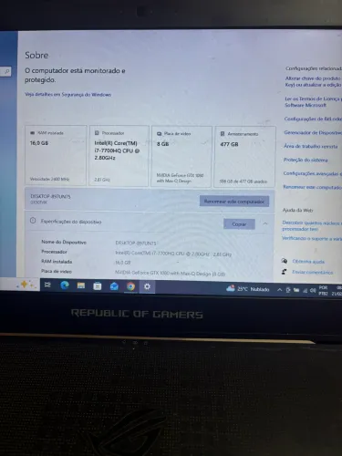 Asus ROG notebook GAMER