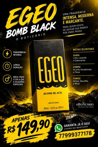 Perfume egeo bomb black! Original e lacrado