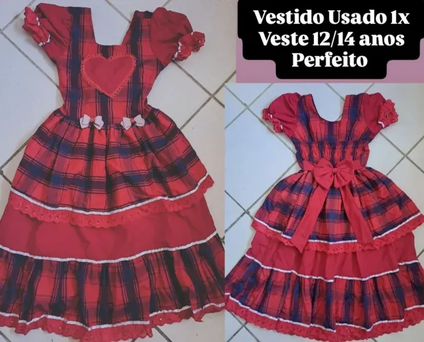 Vestido Junino veste  12/14 anos