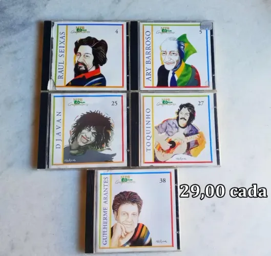 cd mpb compositores - raul seixas, djavan, toquinho, guilherme arantes, ary barroso