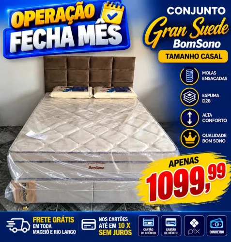 CONJUNTO GRAN SUEDE CASAL BOM SONO