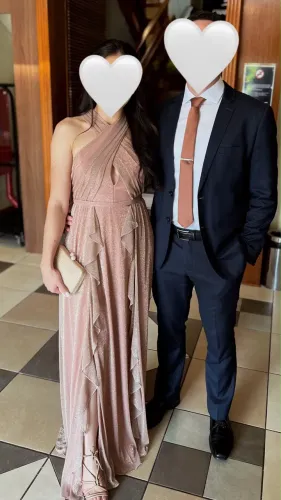 Vestido longo de festa - Rosa