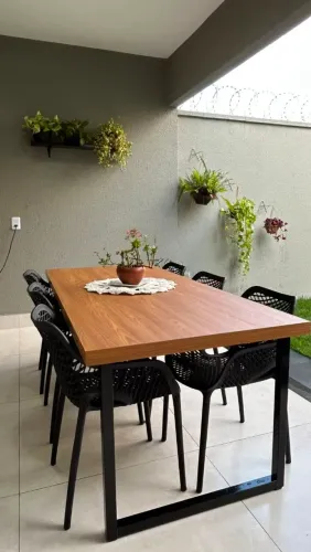 Mesa estilo industrial Jantar Área Gourmet
