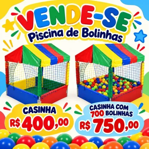 Piscina de bolinha com 700 bolinhas sortidas