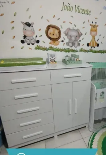 Cômoda Xangai 2 portas 6 gavetas BRANCA