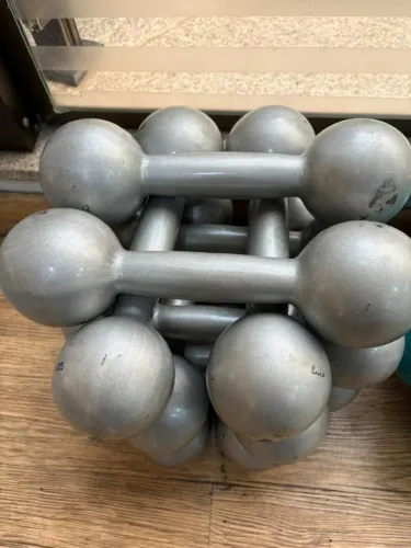 Par Halter Bola 5kg Emborrachado Academia Musculação