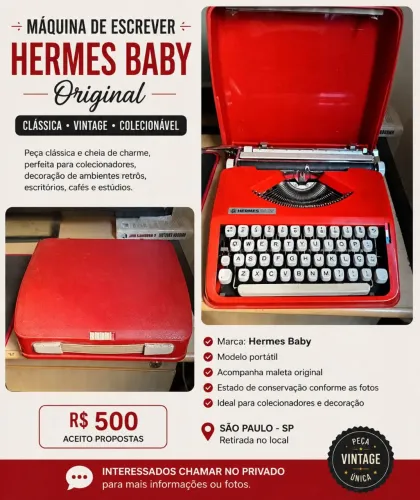 Maquina de escrever Hermes baby