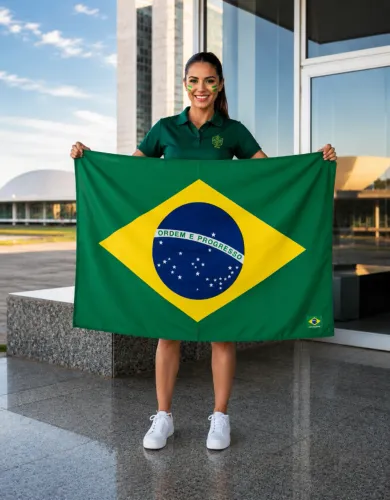 10 Bandeiras do Brasil Média 90x70cm de Poliéster Para Copa e Eventos