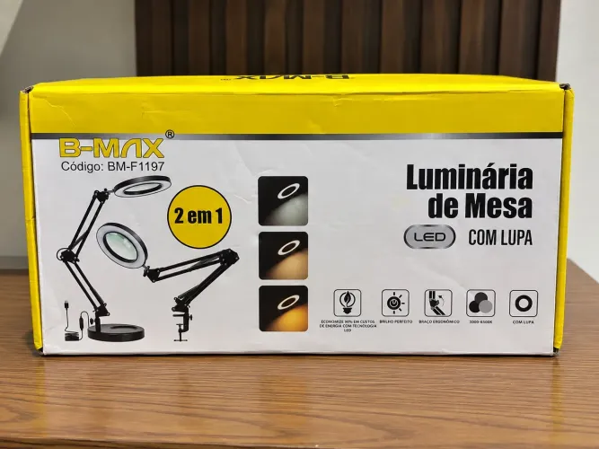 Luminária de Mesa LED com Lupa B Max BM-F1197 2 em 1