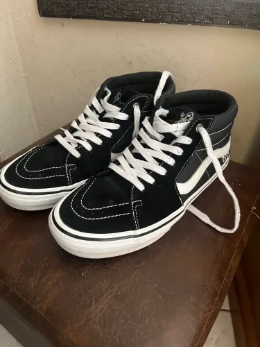 Tênis Vans Sk8-mid Grosso Skate Preto/Branco Original