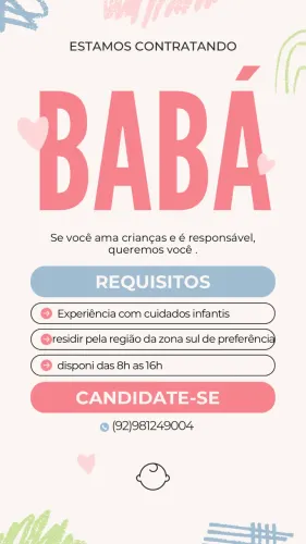 vaga para babá