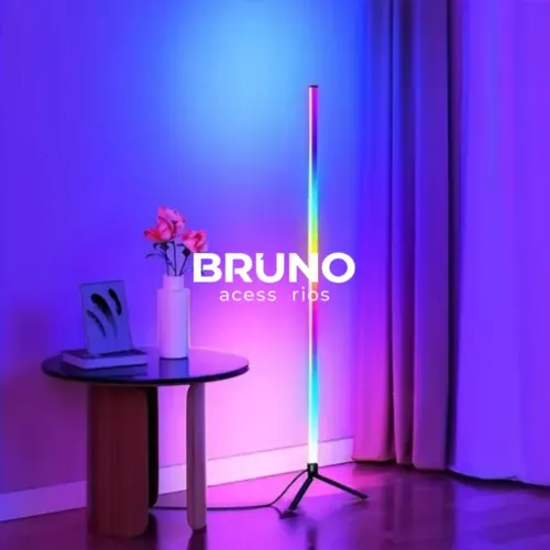Luminária de chão coluna Led RGB decoração ambientes 